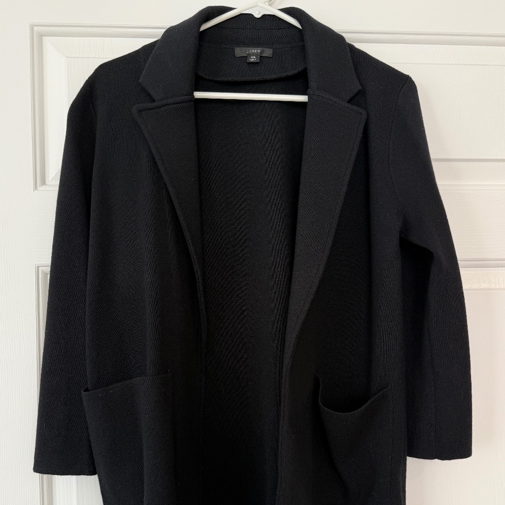 J Crew Sweater Blazer Black Size XS